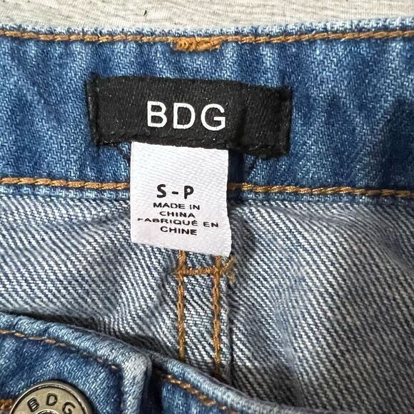 BDG Button Front Mini Medium Wash Blue Denim Skirt Women's Size S - Picture 11 of 11